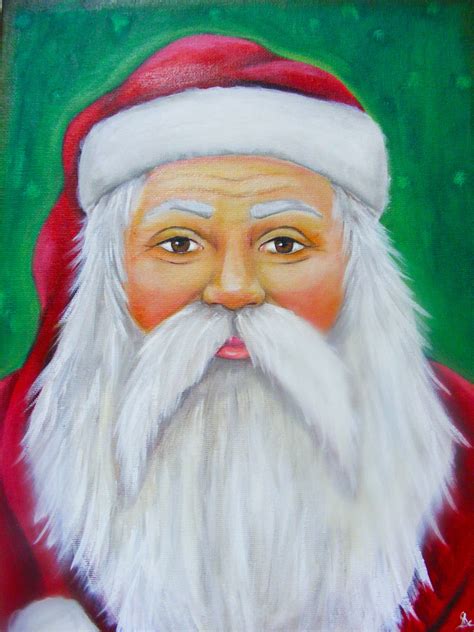 folk art santa claus painting  lisa scherer sold santa painting