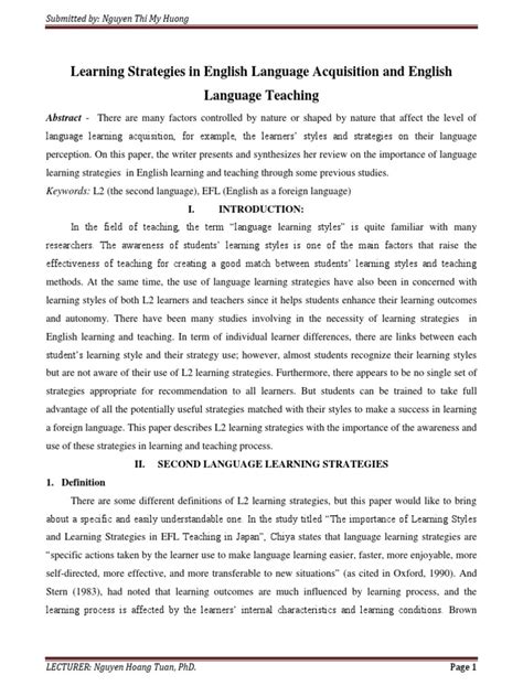 reflection paper    language metacognition