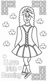 Irish Coloring Dance Pages Colouring Dancing Ireland Jazz Printable Dress Color St Drawing Patrick Dancer Print Camp Cute Step Sketch sketch template