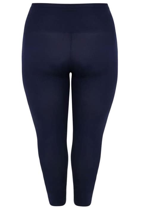 navy tummy control soft touch cropped leggings plus size 16 to 36