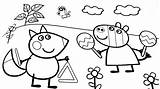 Peppa Pig Coloring Pages Kids Pdf Drawing Puddles Muddy Printable Getdrawings Print Sheet Playing Outside Template sketch template