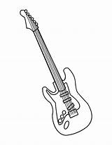 Guitar Coloring Pages Electric Outline Bass Printable Drawing Acoustic Color Colouring Getcolorings Getdrawings Paintingvalley Colorings sketch template