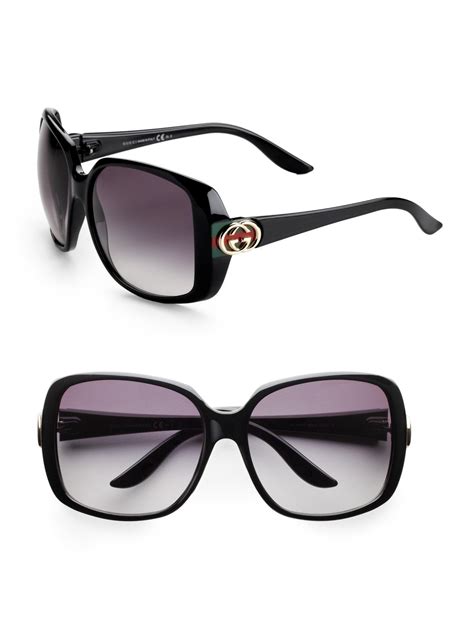 gucci oversized square sunglasses in black for men lyst