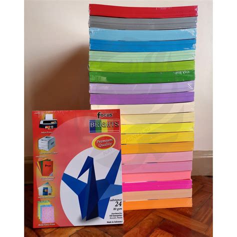 focus brights colored paper single color  sheetspack shopee