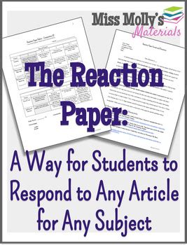 reaction paper    students  respond   article