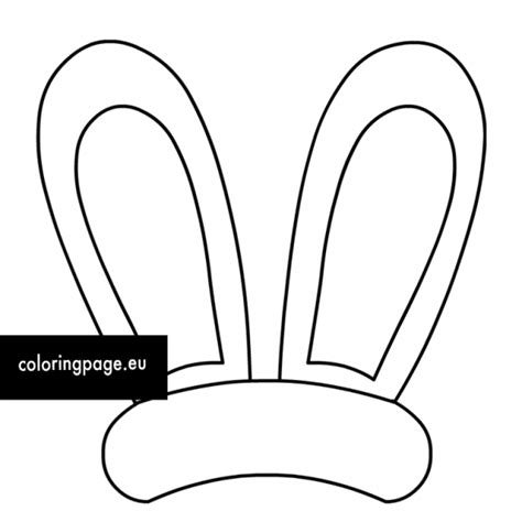 easter bunny ears craft template coloring page