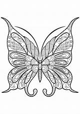 Butterfly Coloring Butterflies Kids Patterns Beautiful Pages Zentangle Printable Adult Coloriage Adults Supercoloring sketch template
