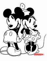 Mickey Minnie Mouse Coloring Pages Classic Kissing Friends Template Disney Funstuff Disneyclips sketch template