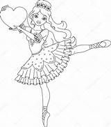 Ballerina Coloring Stock Illustration Pages Depositphotos Vector sketch template