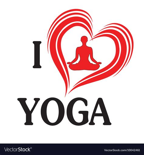 yoga love heart  silhouette royalty  vector image
