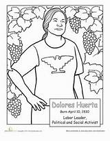 Coloring Hispanic Heritage Famous Americans Huerta Oprah Winfrey Chavez Cesar Dolores Hispanics Notable sketch template