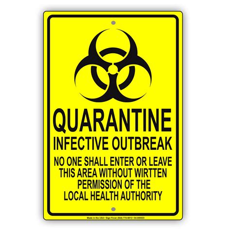 details  quarantine infective outbreak leave  area notice health  safety novelty