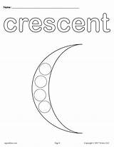 Crescent Dot Do Printable Coloring Pages Worksheets Shape Shapes Preschool Worksheet Cutting Tracing These Preschoolers Cresent Recognition Toddlers Printables Visit sketch template