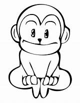 Monkey Coloring Cute Drawing Template Baby Monkeys Hanging Cartoon Drawings Outline Pages Simple Kids Clip Printable Clipart Color Templates Cliparts sketch template