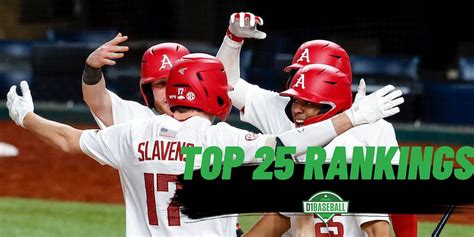 d1baseball top 25 rankings arkansas takes over no 1 d1baseball