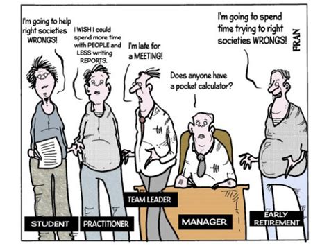 social work cartoon the five stages of a social work career