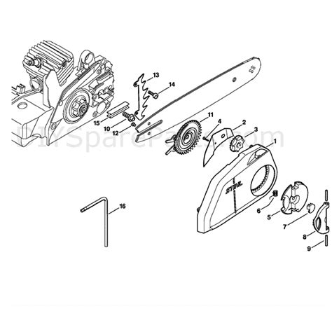 stihl ms  chainbsaw msz parts diagram quick chain tensioner