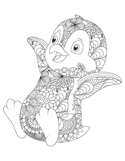 penguin mandala coloring pages   gmbarco