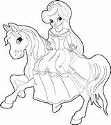 Prinzessin Pferd Ausmalbild Aufkleber Wandtattoo sketch template