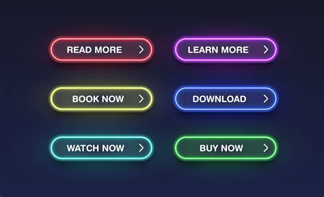 colorful neon buttons  websites vector illustration  vector