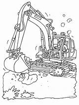 Graafmachine Bouw Kraan Shovel Tractor Pelle Ausmalbilder Takelwagen Downloaden Uitprinten Tractoren Kraanwagen Bagger sketch template