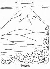 Fuji Japan Mountain Mt Coloring Pages Drawing Colorear Para Monte Kids Japon Printable Getdrawings sketch template