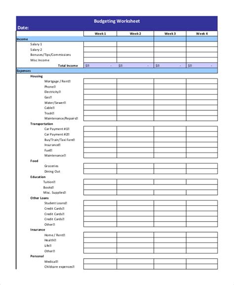 simple monthly budget template printable patrolrewa
