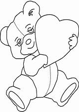 Bear Teddy Coloring Heart Pages Kolorowanka Miś Printable Dla Malowanka Color Hearts Dzieci Walentynkowy Drawing Visit Sercem sketch template
