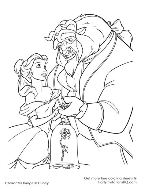 beauty   beast coloring pages  girls disney princess belle