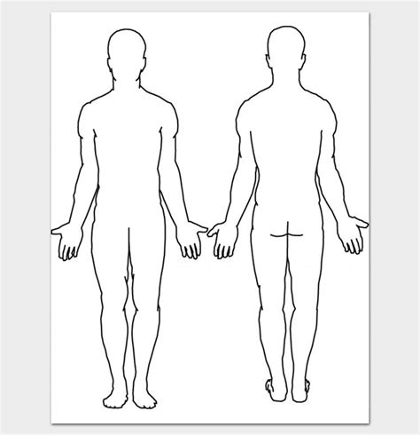human body outline templates  word   formats