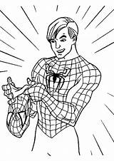 Coloring Man Spider Pages Spiderman Peter Parker Mask Without Spidermans Costume Colouring Pdf Superhero Print Parentune Template Child Assignment Sheets sketch template