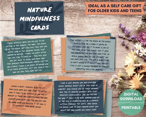 care cards printable outdoor mindfulness cards  etsy
