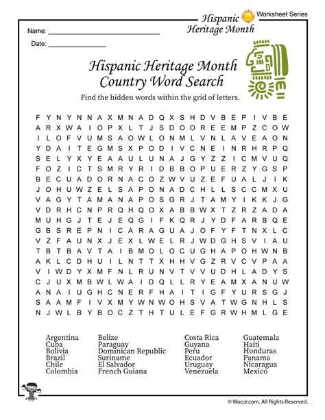 hispanic heritage month printable worksheets lexias blog