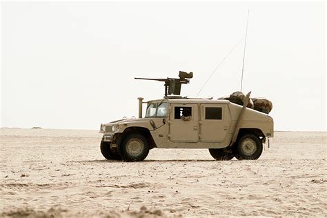 A Marine Corps M998 High Mobility Multipurpose Wheeled
