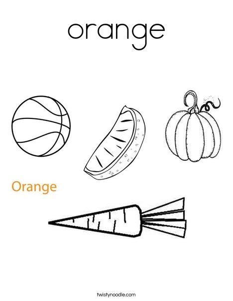 orange coloring page twisty noodle