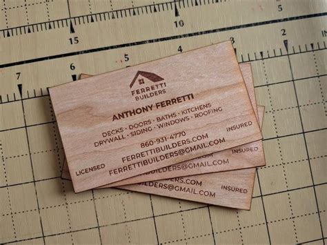 wood business cards  sided business cards engraved wood business