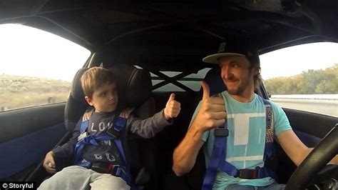 father films son s reaction when takes him out drift driving at race track daily mail online