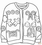 Sweater Coloring Christmas Candy Clipart Ugly Pages Shop Printable Print Drawing Scribblefun sketch template