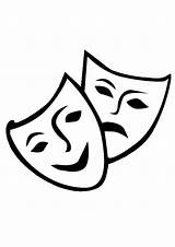 Masks Comedy Tragedy Mask Theatre Printable Drama Drawing Broadway Clipartbest sketch template