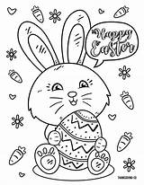 Easter Coloring Pages Printable Kids Bunny Happy Prints sketch template