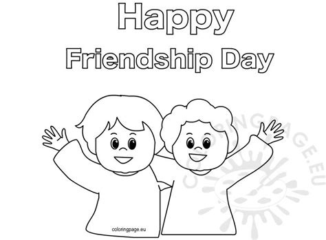 happy friendship day coloring page  kindergarten coloring page