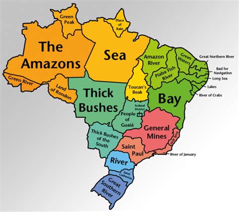 brazilian state names translated literally  english vivid maps
