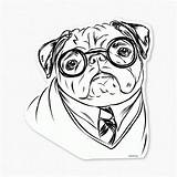 Pug Pugs Sheets Coloringhome sketch template