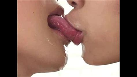 Two Japanese Girls Wet Kissing Close Up