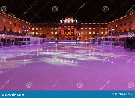 sommerset house ice rink editorial stock photo image  england