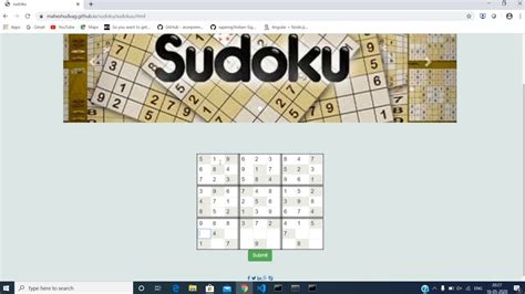 sudoku application  simple htmlcssjs youtube