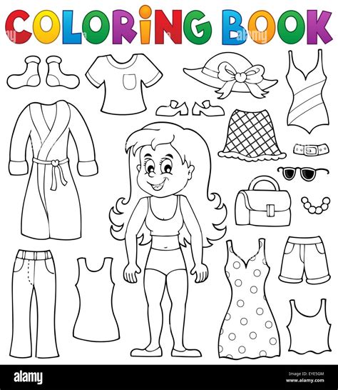 coloring book clothes theme picture  res stock photography  images