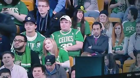 here s a lady pantomiming a double blowjob at the celtics game last night