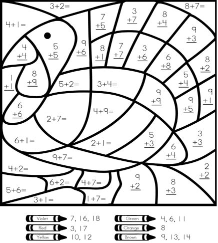 grade math color  number coloring pages math hard coloring