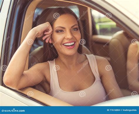 girls driving  car stock photo image  inspiration
